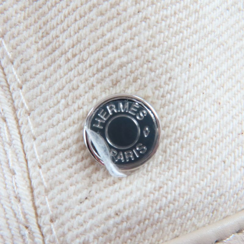 Hermes Saint Honore 100% Cotton Silver Hardware Serie Hardware Leather Beret