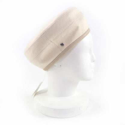 Hermes Saint Honore 100% Cotton Silver Hardware Serie Hardware Leather Beret