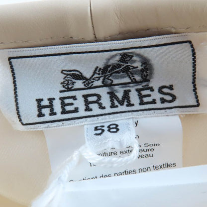 Hermes Saint Honore 100% Cotton Silver Hardware Serie Hardware Leather Beret