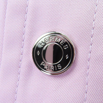 Hermes 22SS 2e01110d1 100% Cotton Silver Hardware Serie Button With Belt Spring