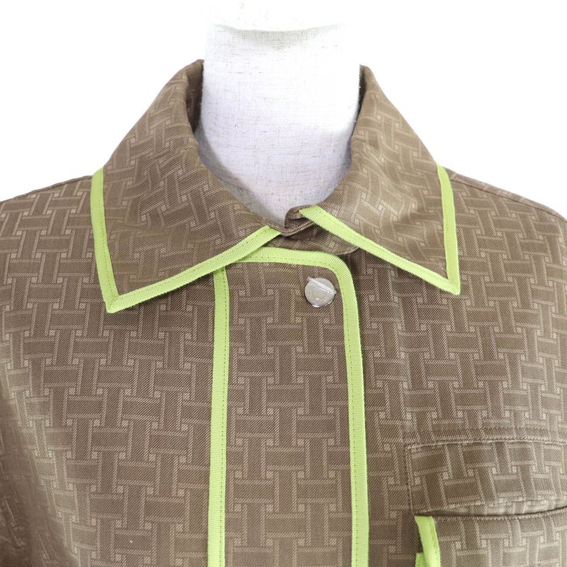 Hermes 22AW 2h0117dp Cashmere Blend Liner And Belt Included H Mosaic Safari