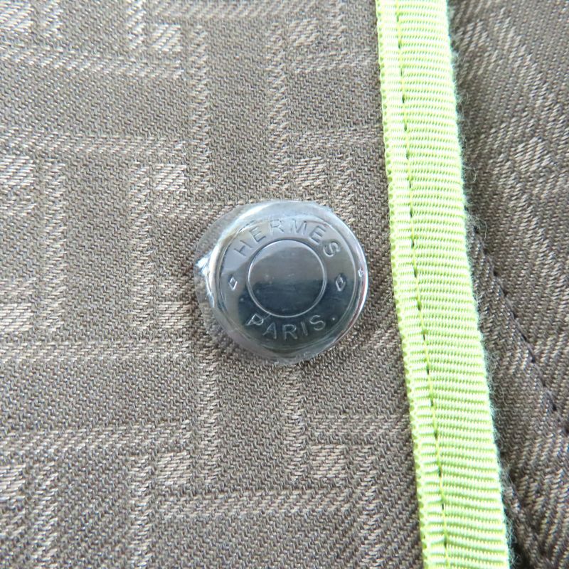 Hermes 22AW 2h0117dp Cashmere Blend Liner And Belt Included H Mosaic Safari