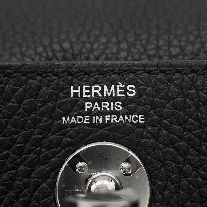 Hermes Lindy Mini Black Silver Taurillon Clemence 2-Way