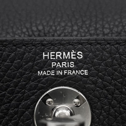Hermes Lindy Mini Black Silver Taurillon Clemence 2-Way