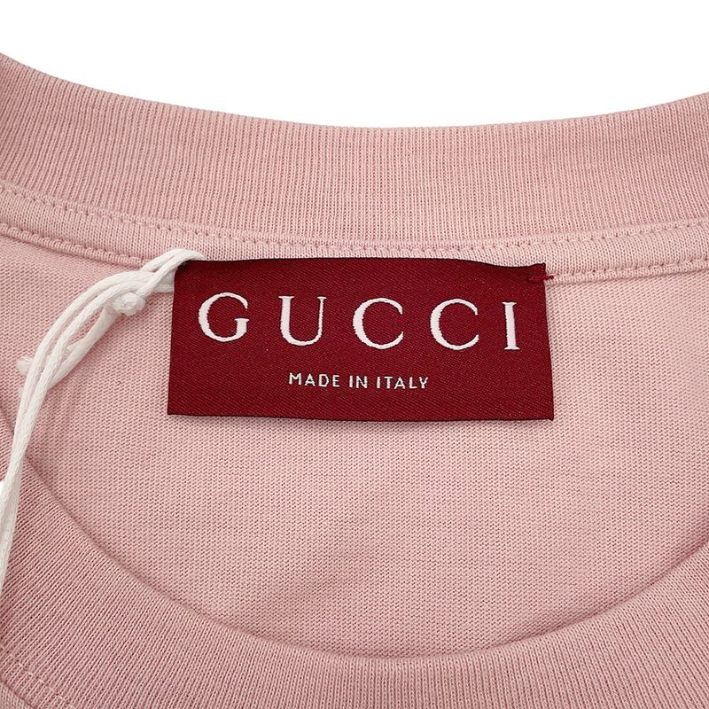 Gucci T-Shirt Embroidered Cotton Jersey Rose Pink