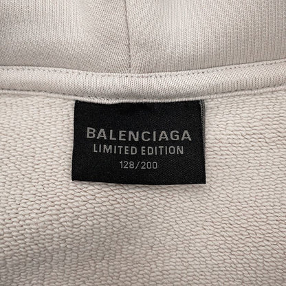Balenciaga Hoodie Bfrnd Small Zip Up Cotton Light Gray