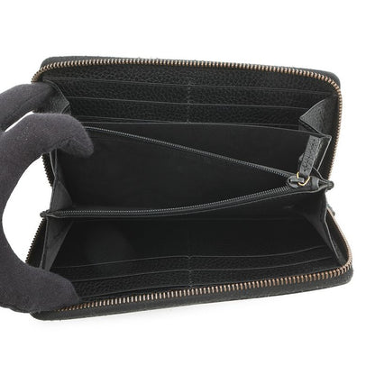 Gucci Wallet GG Marmont Patch Motif Leather Zip Around Black Multicolor