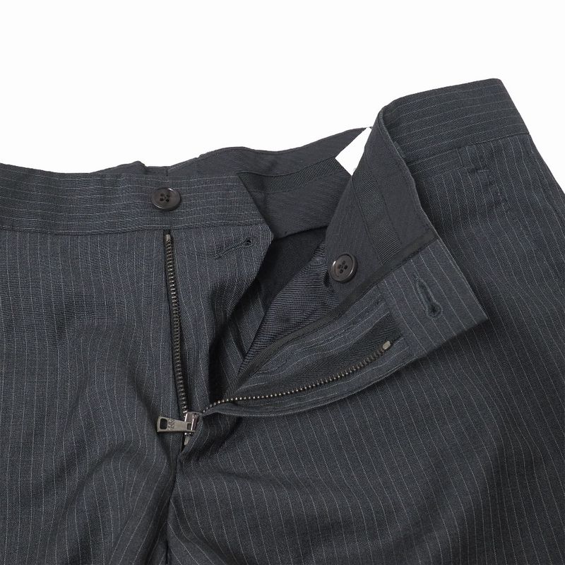 Dolce & Gabbana Gold Pants 44 Striped Single Jacket Trousers Gray- Striped Pattern