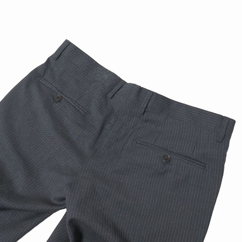 Dolce & Gabbana Gold Pants 44 Striped Single Jacket Trousers Gray- Striped Pattern