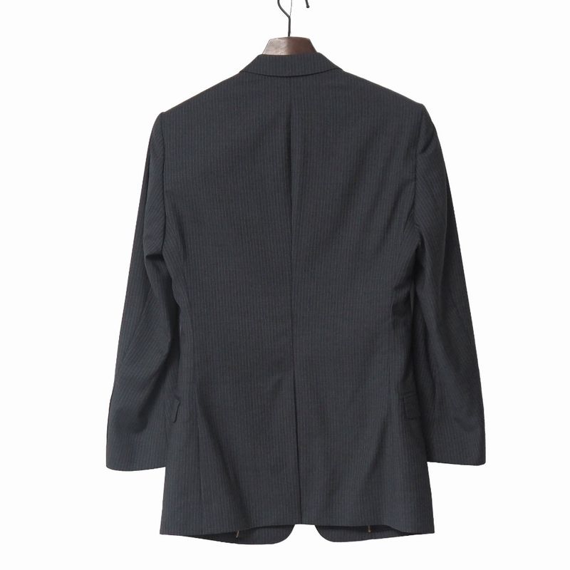 Dolce & Gabbana Gold Pants 44 Striped Single Jacket Trousers Gray- Striped Pattern