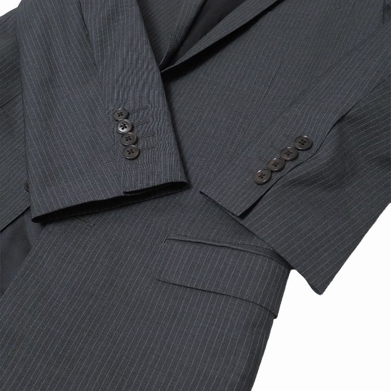 Dolce & Gabbana Gold Pants 44 Striped Single Jacket Trousers Gray- Striped Pattern