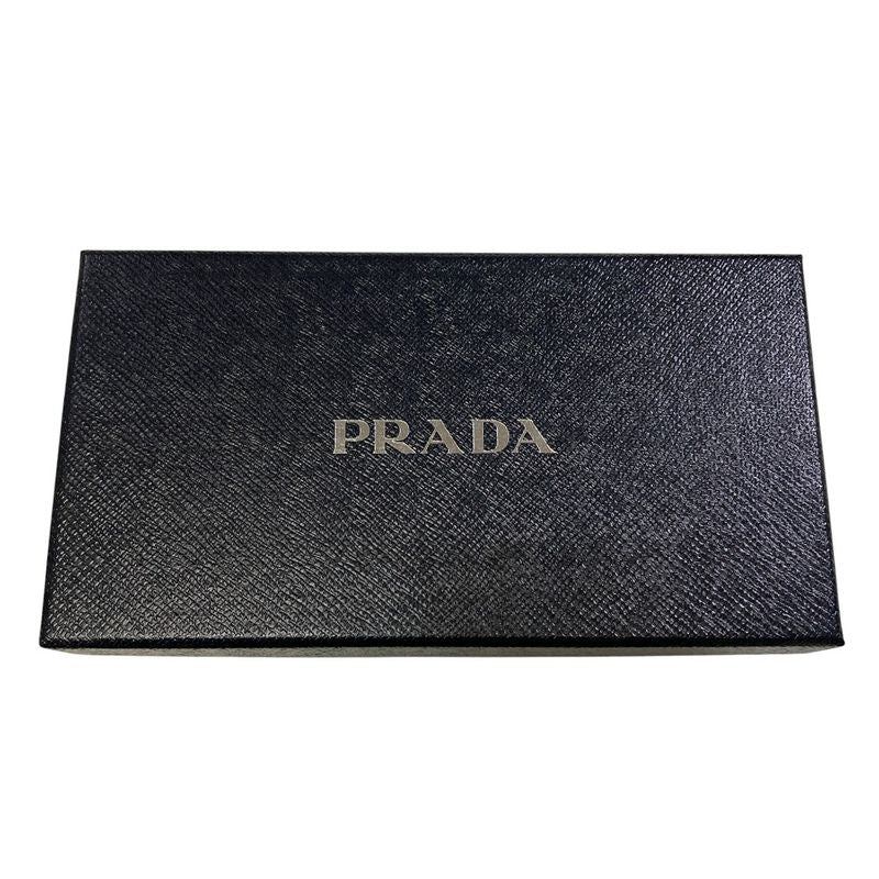 Prada Ribbon Saffiano Leather Round Zipper Long Wallet 1ml506 Pink Ladies Used