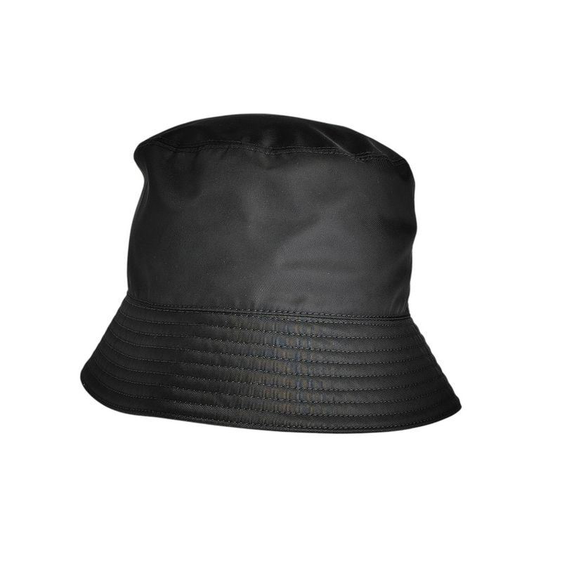 Prada 2022 Triangle Logo Renylon Bucket Hat 1hc137 Size S Black Ladies Used