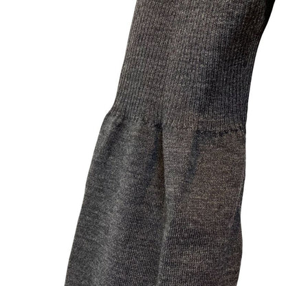 Celine V Neck Rib Knit Cut And Sew M Size Gray Ladies Used