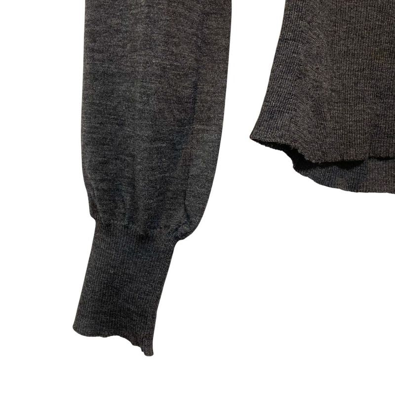 Celine V Neck Rib Knit Cut And Sew M Size Gray Ladies Used