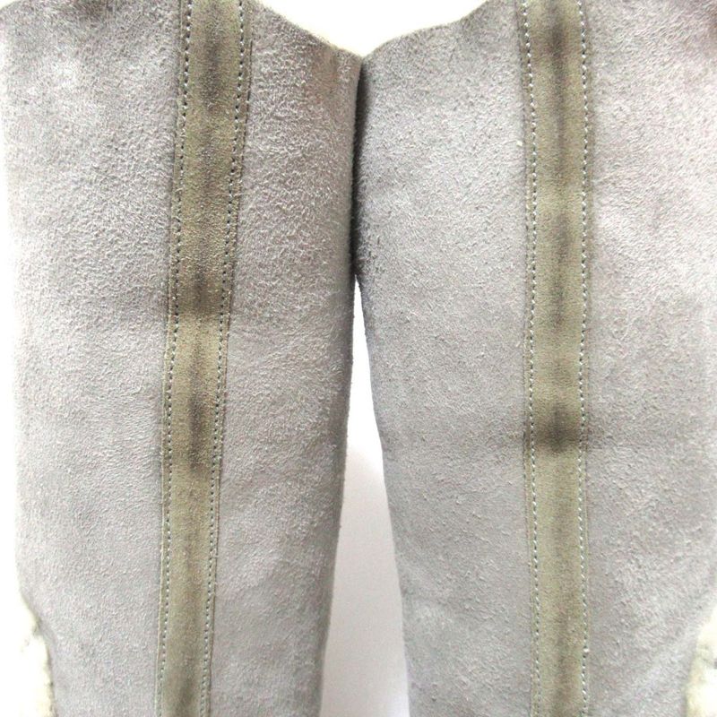 Chanel Sports Coco Mark Shearling Boots Size 36 23cm (9.06in) Equivalent Gray
