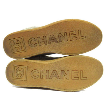 Chanel Sports Coco Mark Shearling Boots Size 36 23cm (9.06in) Equivalent Gray