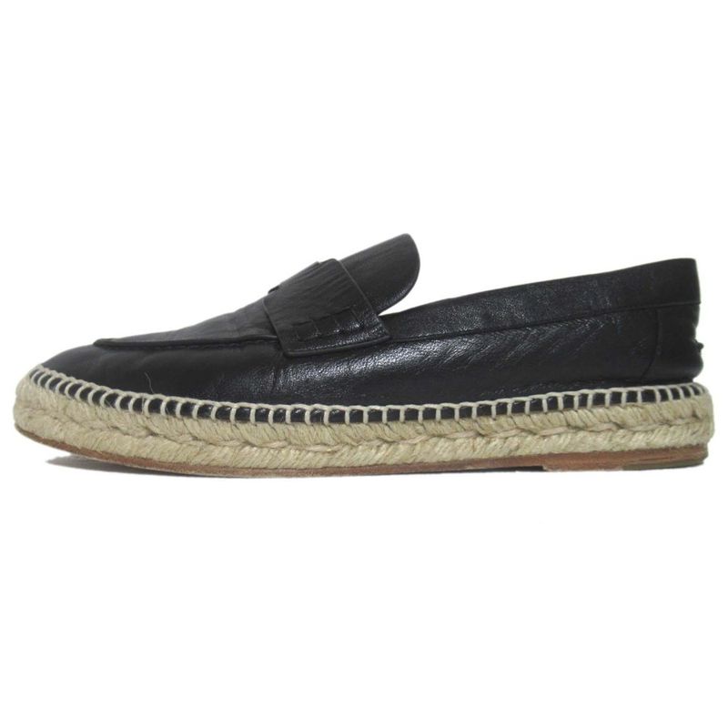 Hermes Trip Espadrilles Slip-on Shoes Size 37 24cm (9.45in) Equivalent Black