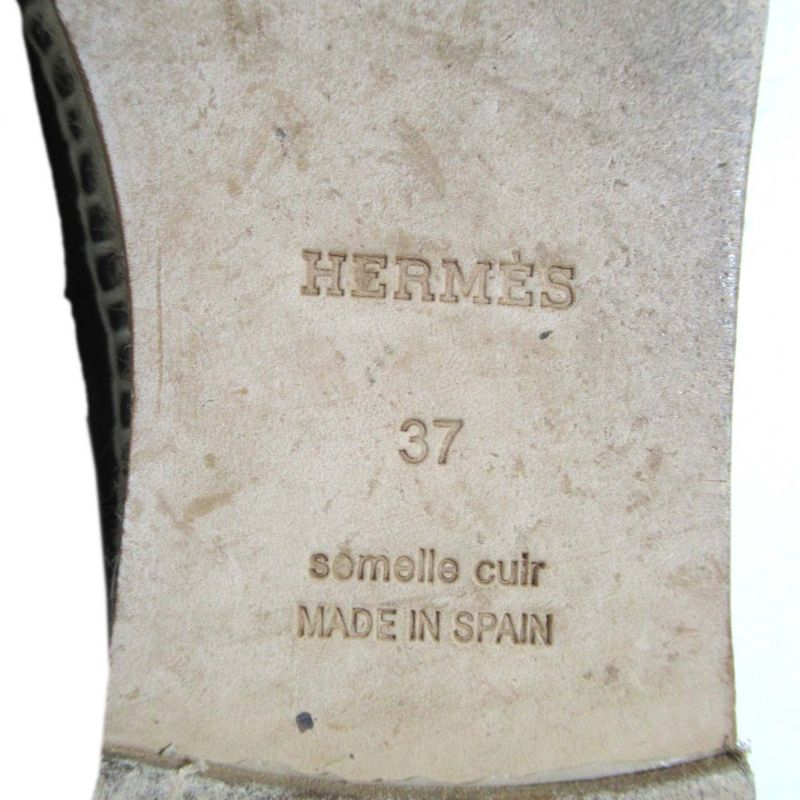 Hermes Trip Espadrilles Slip-on Shoes Size 37 24cm (9.45in) Equivalent Black
