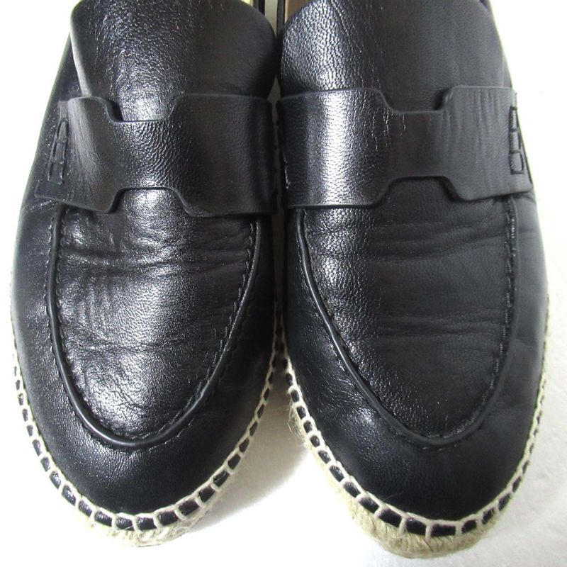 Hermes Trip Espadrilles Slip-on Shoes Size 37 24cm (9.45in) Equivalent Black