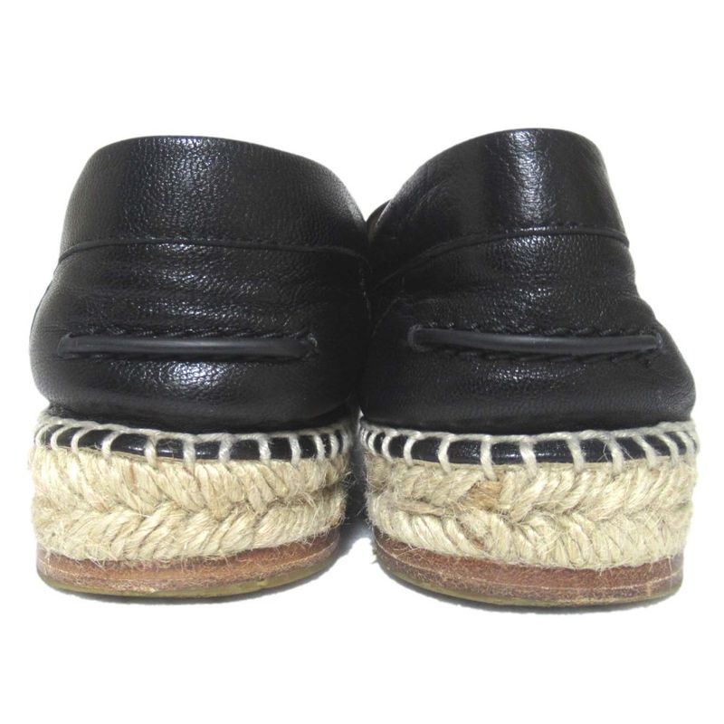 Hermes Trip Espadrilles Slip-on Shoes Size 37 24cm (9.45in) Equivalent Black