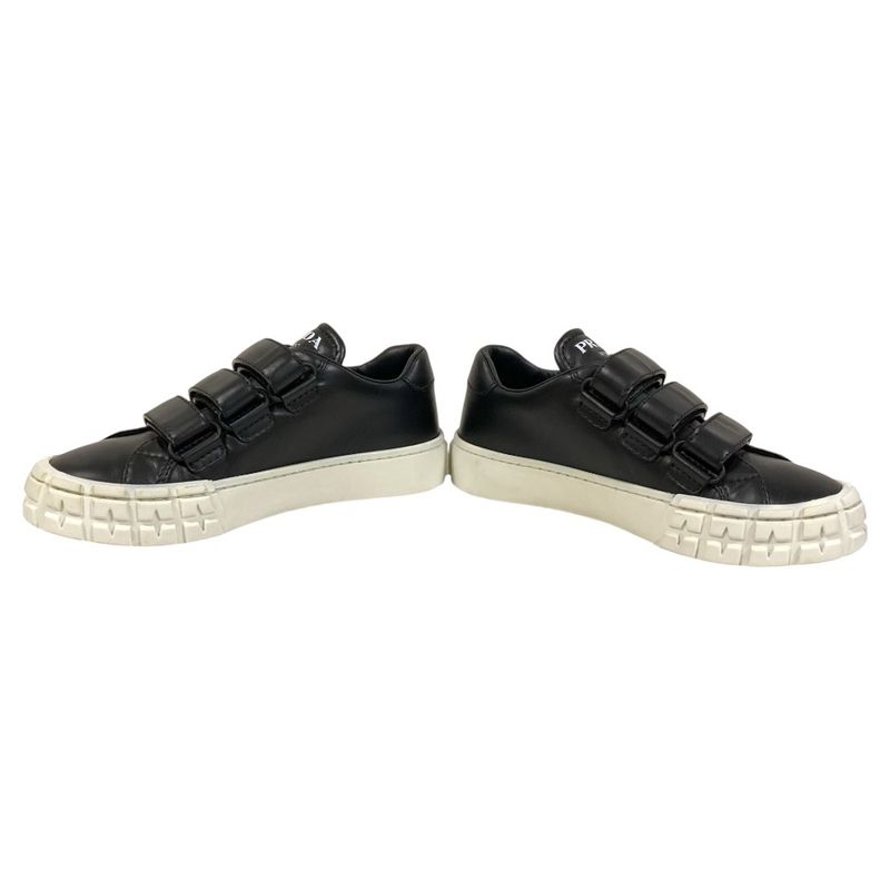 Prada Leather Velcro Sneakers Size 34.5 Approx 21.5cm (8.46in) Black White