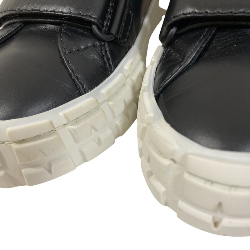 Prada Leather Velcro Sneakers Size 34.5 Approx 21.5cm (8.46in) Black White