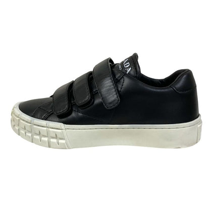 Prada Leather Velcro Sneakers Size 34.5 Approx 21.5cm (8.46in) Black White