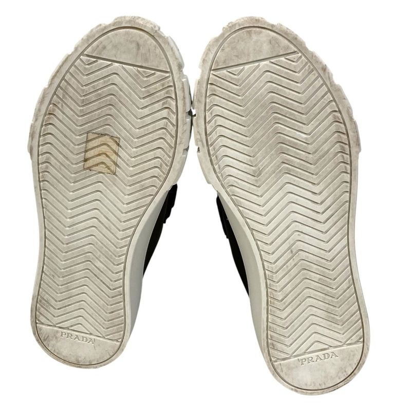 Prada Leather Velcro Sneakers Size 34.5 Approx 21.5cm (8.46in) Black White