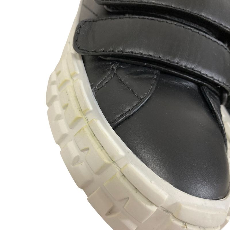 Prada Leather Velcro Sneakers Size 34.5 Approx 21.5cm (8.46in) Black White