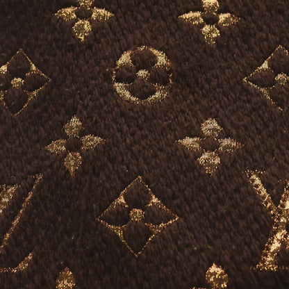Louis Vuitton Echarpe Logomania Shine Wool Silk Fringe Scarf Brown M71383 Is0262