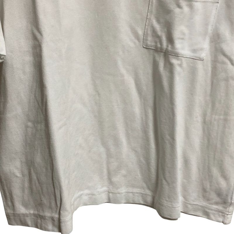 Hermes Pique Chest Pocket Embroidery T-shirt L Size White Men's Used
