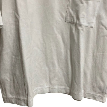 Hermes Pique Chest Pocket Embroidery T-shirt L Size White Men's Used