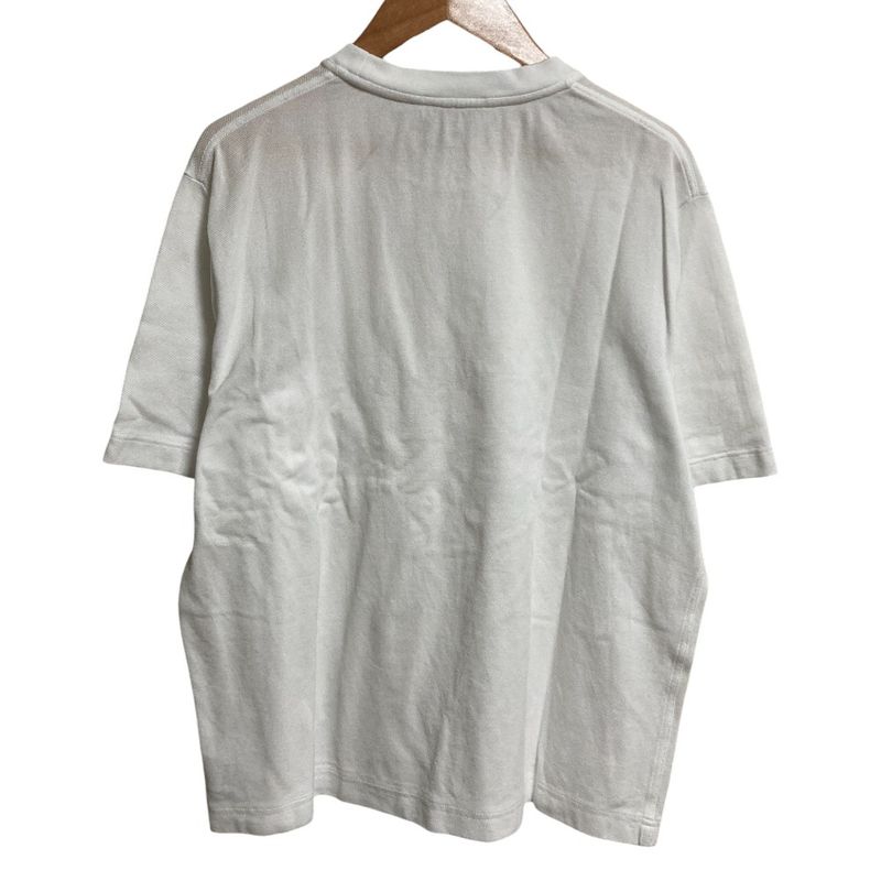 Hermes Pique Chest Pocket Embroidery T-shirt L Size White Men's Used