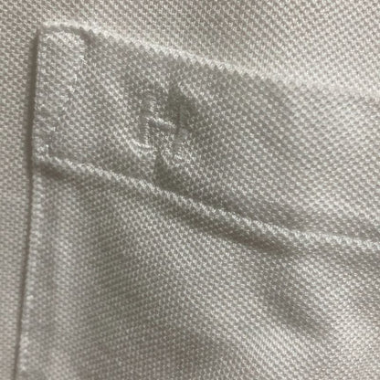 Hermes Pique Chest Pocket Embroidery T-shirt L Size White Men's Used