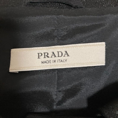 Prada Belted Nylon Jacket Size 38 Black Ladies Used