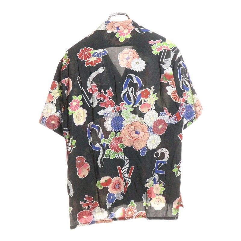 Saint Laurent Paris 16SS Front Button All-over Pattern Rayon Shirt Black