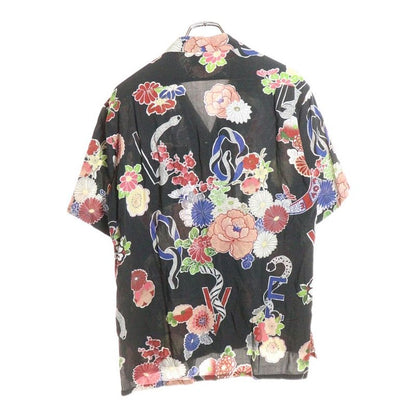 Saint Laurent Paris 16SS Front Button All-over Pattern Rayon Shirt Black