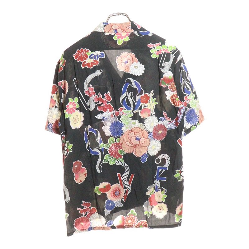 Saint Laurent Paris 16SS Front Button All-over Pattern Rayon Shirt Black
