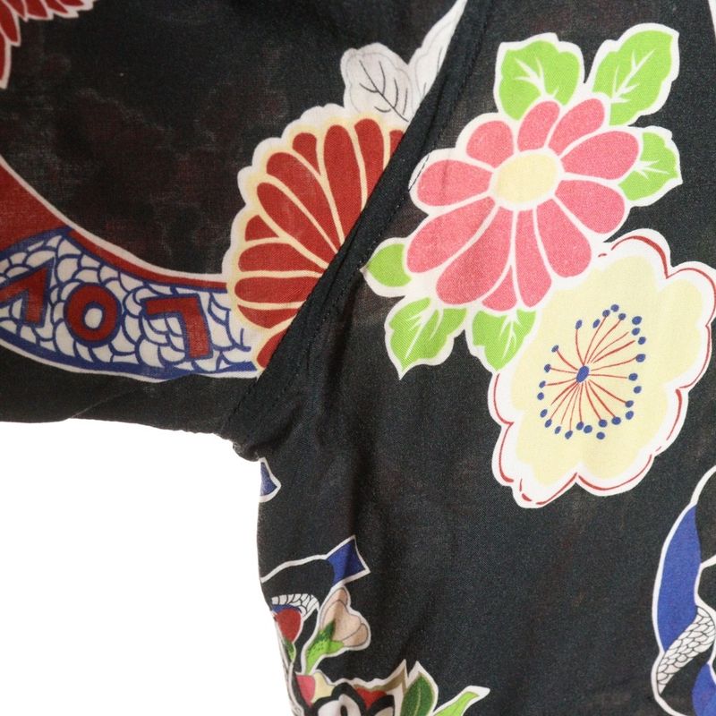 Saint Laurent Paris 16SS Front Button All-over Pattern Rayon Shirt Black