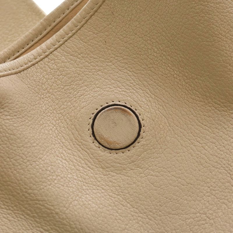 Gucci Aphrodite Medium Gold Logo Leather Shoulder Bag Beige 726274