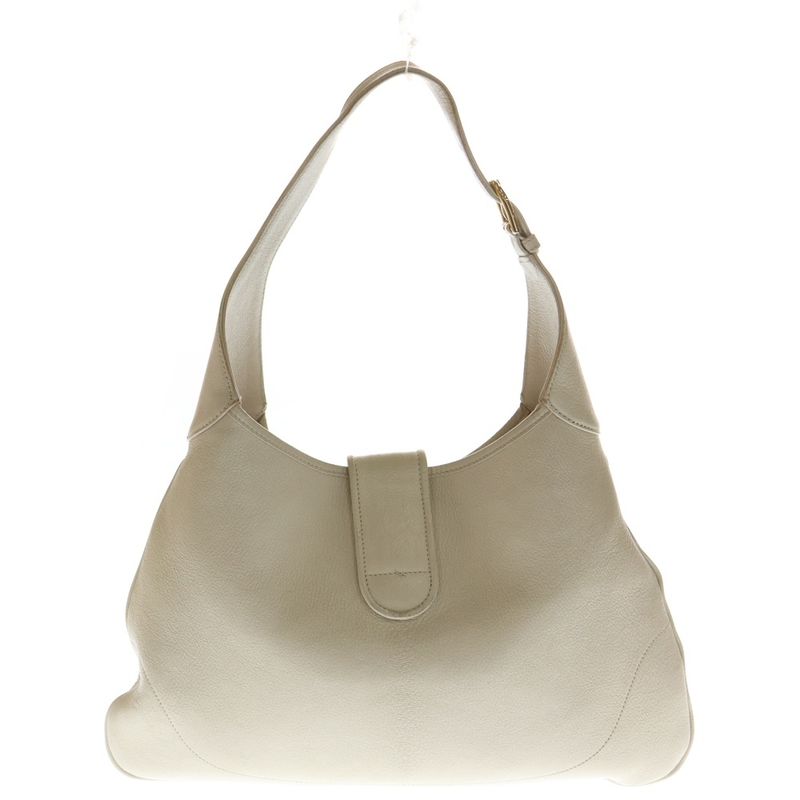 Gucci Aphrodite Medium Gold Logo Leather Shoulder Bag Beige 726274