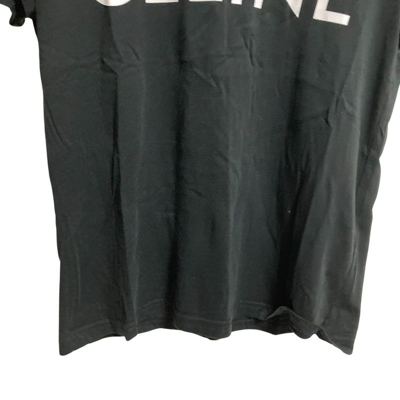 Celine Logo Print T-shirt Cut And Sew X237370e XS Size Black Ladies Used