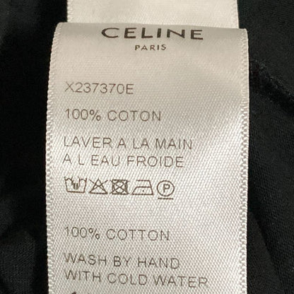 Celine Logo Print T-shirt Cut And Sew X237370e XS Size Black Ladies Used