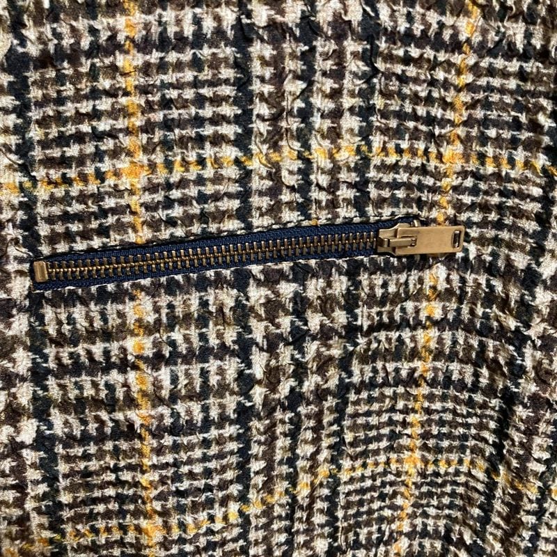 Celine Phoebe Period Check Transfer Print Silk Mini Dress Size 40 Brown Beige