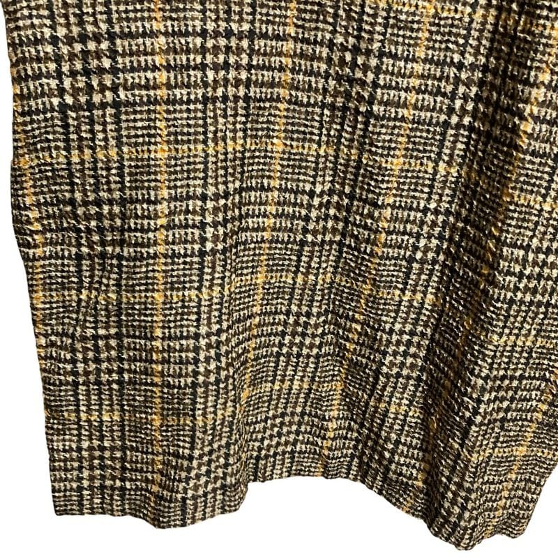 Celine Phoebe Period Check Transfer Print Silk Mini Dress Size 40 Brown Beige