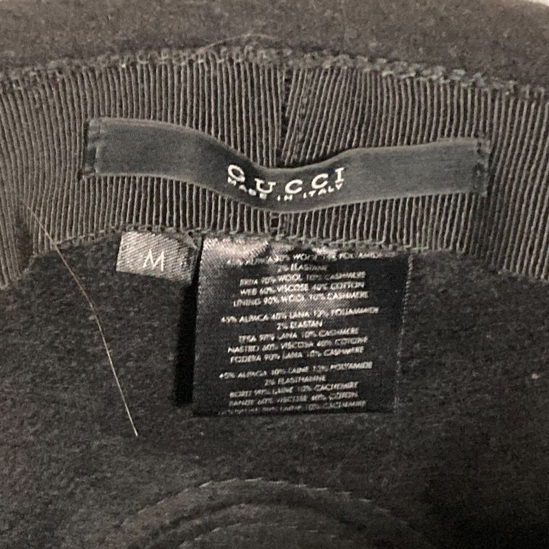 Gucci Herringbone Tweed Hat M Size Black Ladies Used