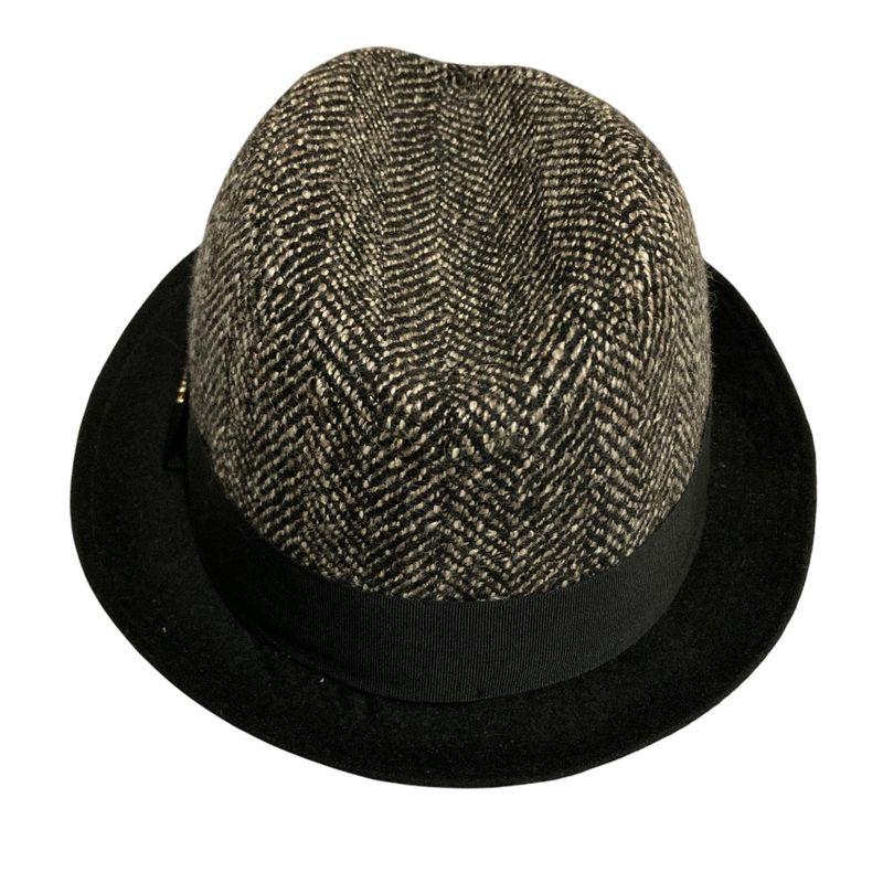 Gucci Herringbone Tweed Hat M Size Black Ladies Used