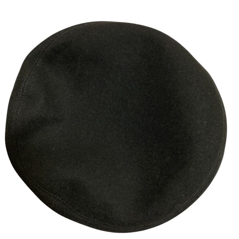Hermes Serie Hardware 100% Cashmere Beret Hat Size 57 Black Ladies Used