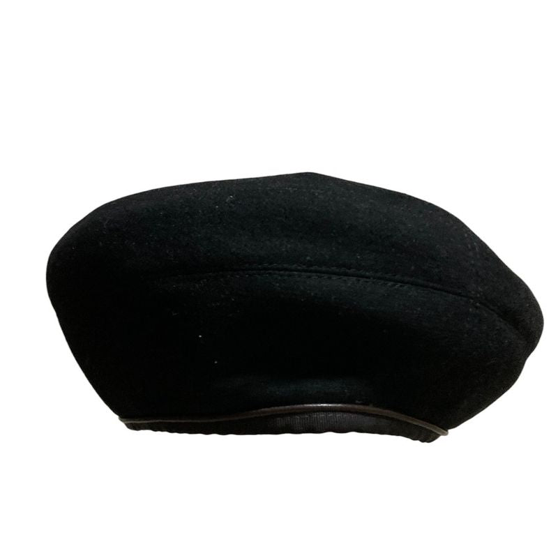 Hermes Serie Hardware 100% Cashmere Beret Hat Size 57 Black Ladies Used